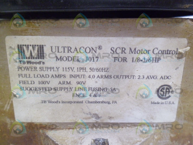 TB WOODS J017 SCR MOTOR CONTROL *USED*