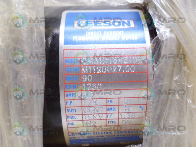 LEESON M1120027.00 1/8 HP 1750 RPM MOTOR *NEW IN BOX*