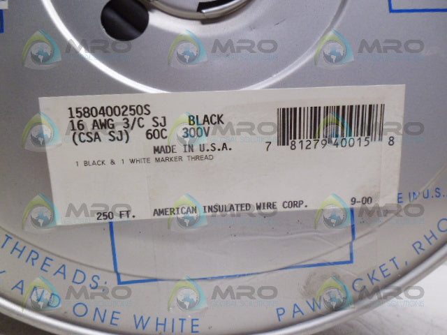 AMERICAN 15804-00250S 250' BLACK FLEXABLE CORD *NEW IN BOX*