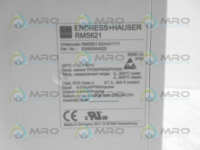 ENDRESS+HAUSER RMS621-22AAA1111 HEAT AND STEAM COMPUTER *NEW NO BOX*