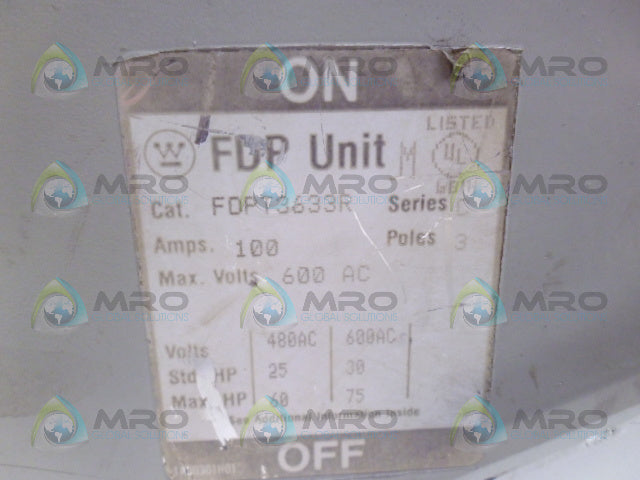 WESTINGHOUSE FDPT3633R PANEL BOARD SWITCH *USED*