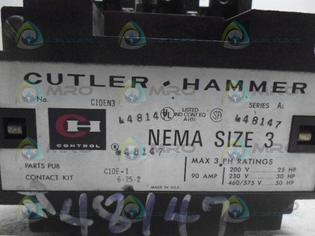 CUTLER HAMMER C10EN3 SERIES A1 *USED*