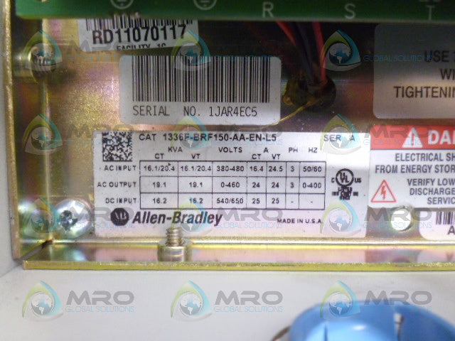 ALLEN BRADLEY 1336F-BRF150-AA-EN-L5 SER. A AC DRIVE *USED*