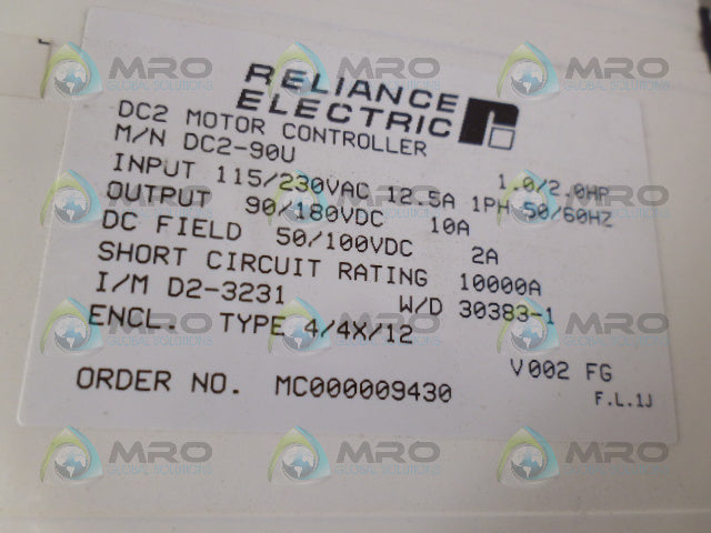 RELIANCE DC2-90U 1/4-2HP DRIVE *NEW IN BOX*