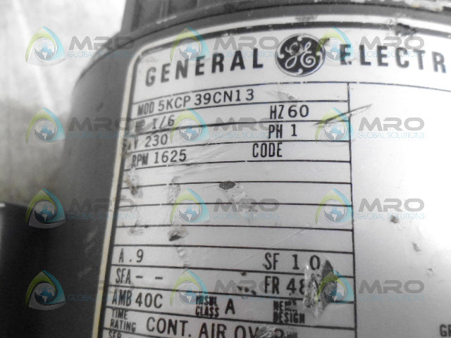GENERAL ELECTRIC 5KCP39CN13 1/6HP 1625RPM AC MOTOR *USED*