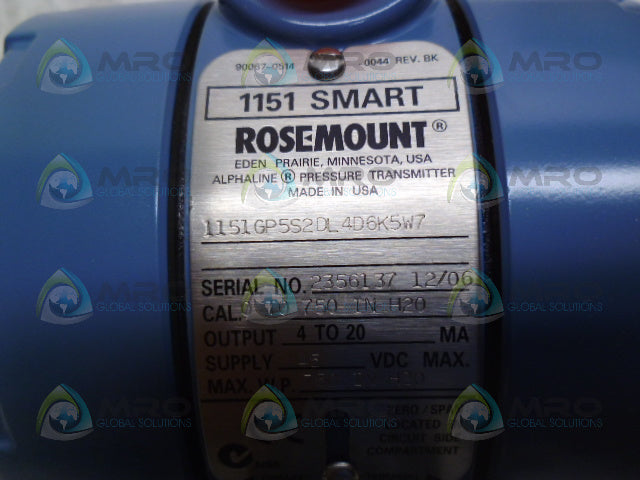 ROSEMOUNT 1151GP5S2DL4D6K5W7 PRESSURE TRANSMITTER *NEW IN BOX*