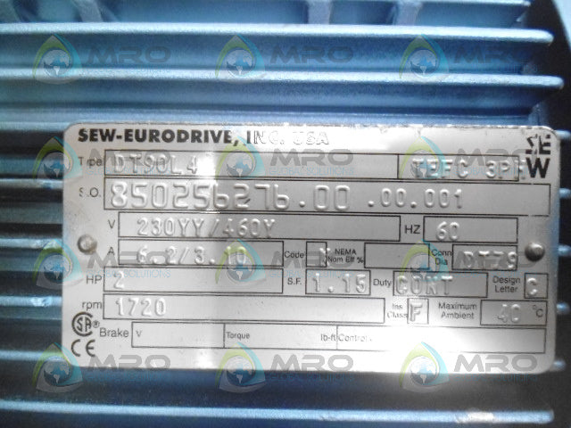 SEW EURODRIVE DT90L4 MOTOR *NEW NO BOX*