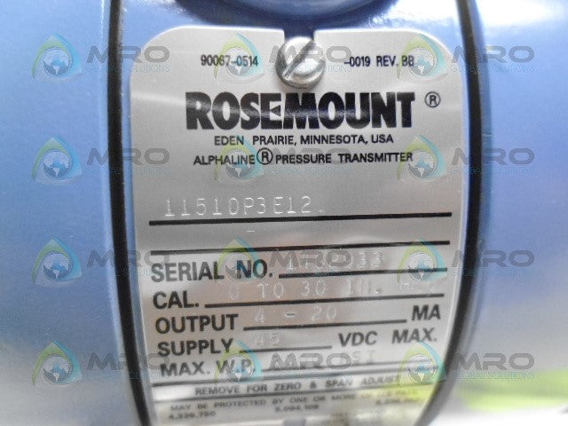 ROSEMOUNT 1151DP3E12 PRESSURE TRANSMITTER (REMANUFACTURED) *NEW IN BOX*