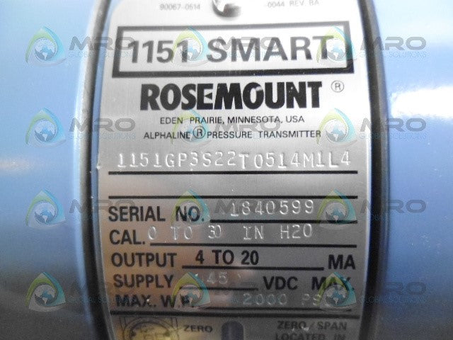 ROSEMOUNT 1151GP3S22T0514M1L4 PRESSURE TRANSMITTER *NEW IN BOX*