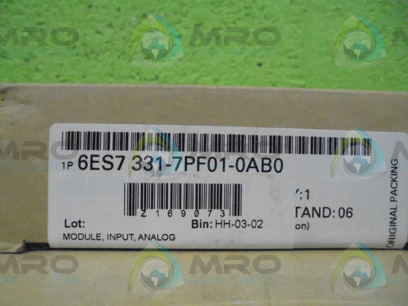 SIEMENS 6ES7 331-7PF01-OABO ANALOG INPUT MODULE * FACTORY SEAL*