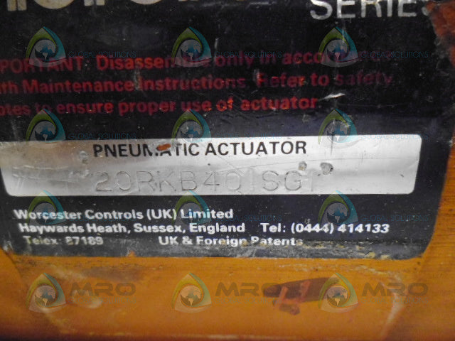 NORBRO 20RKB401SG1 40R SERIES PNEUMATIC ACTUATOR *USED*