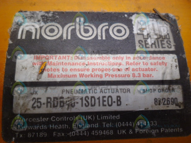 NORBRO 25-RDB40-1SD1EO-B 40R SERIES PNEUMATIC ACTUATOR *USED*