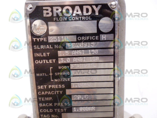 BROADWAY 2511H VALVE *NEW NO BOX*