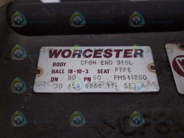 WORCESTER CF8M END 316L 18-10-3 30A596666TT SET A VALVE *USED*