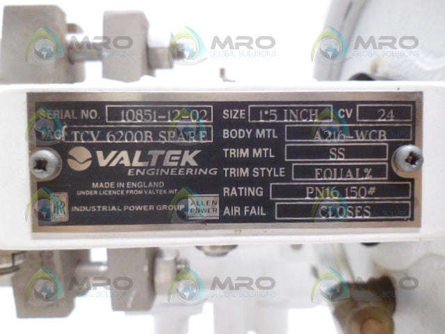 VALTEK TCV6200B SPARE 10851-12-02 *NEW NO BOX*