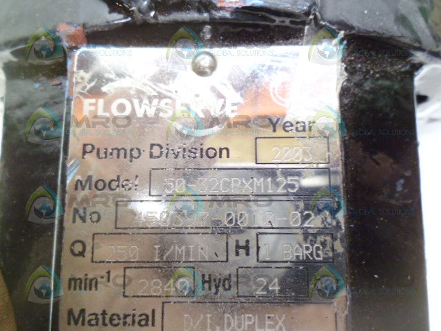 FLOWSERVE 50-32CPXM125 GEAR MOTOR *USED*