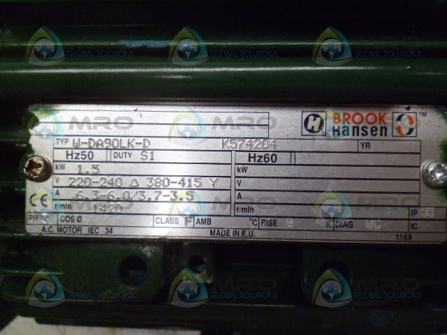 BROOK HANSEN W-DA90LK-D K574204 AC MOTOR *NEW NO BOX*
