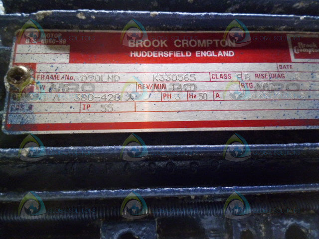 BROOK CROMPTON D90LND K330565 AC MOTOR/  LQ150 MIXER *REMANUFACTURED*