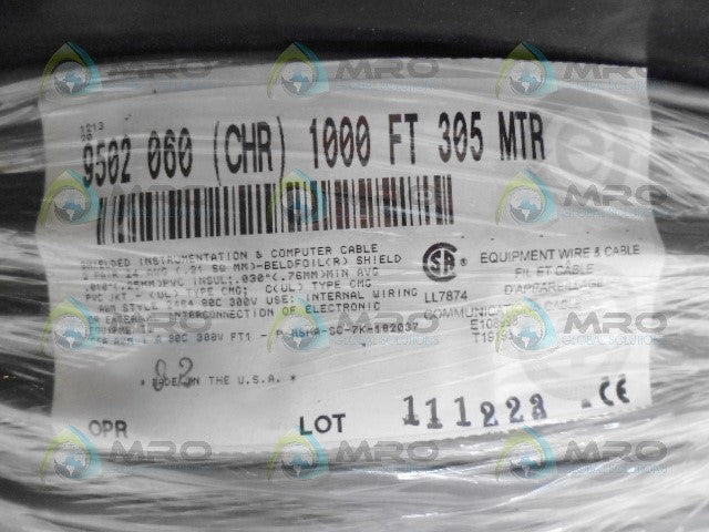 BELDEN 9502 060(CHR) 1000FT 305MTR BLEND WIRE & CABLE *NEW IN FACTORY BAG*