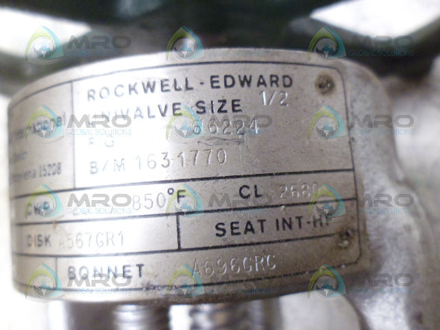 ROCKWELL-EDWARD 66224 GLOBE VALVE 1/2" *NEW NO BOX*