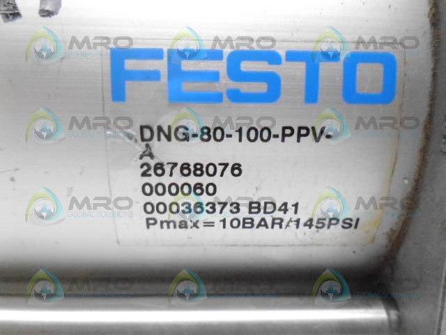 FESTO DNG-80-100-PPV-A CYLINDER *USED*