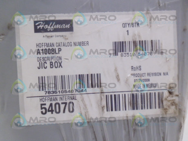HOFFMAN A1008LP JIC BOX *NEW IN ORIGINAL PACKAGE*