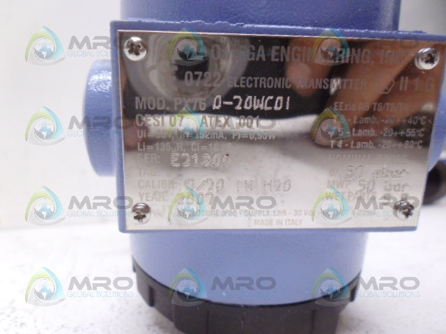OMEGA PX76 0-20WC01 DIFFERENTIAL PRESSURE TRANSMITTER *NEW NO BOX*