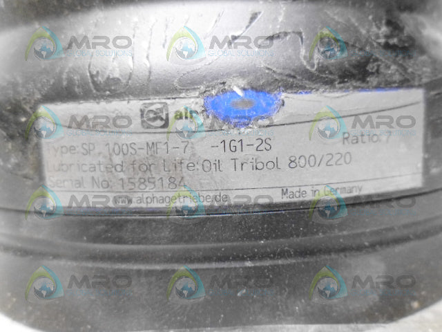 ALPHA SP100S-MF1-7-1G1-2S GEAR BOX RATIO 7 (AS PICTURED) *NEW NO BOX*