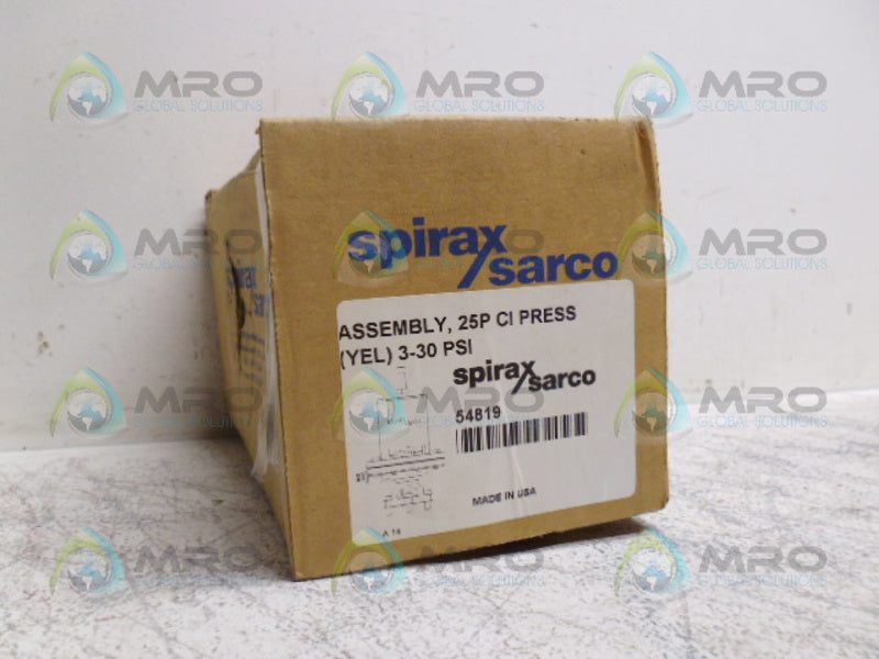 SPIRAX SARCO 59607 25P CI PRESS YELLOW 54819 3-30PSI *NEW IN BOX*