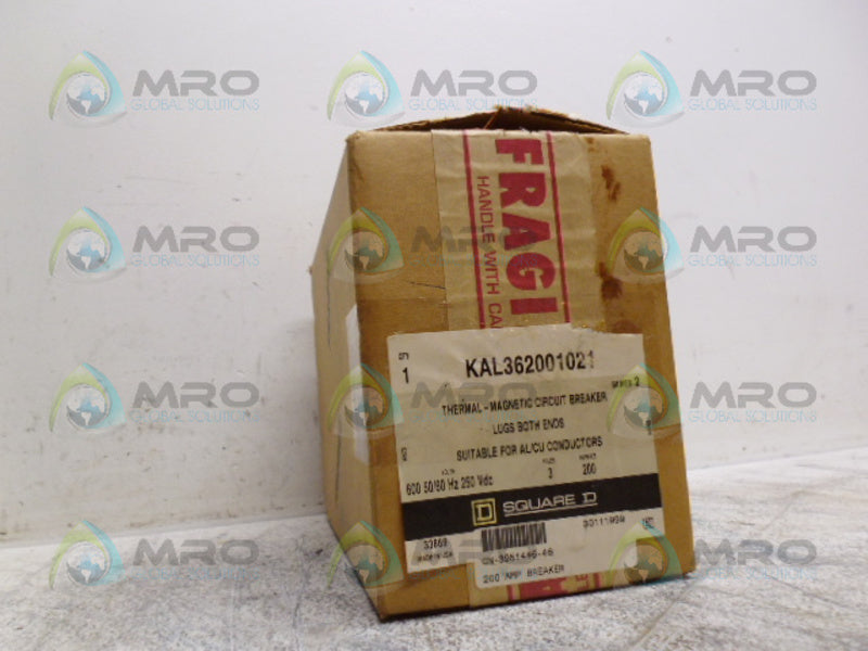 SQUARE D KAL362001021 SERIES 2 THERMAL MAGNETIC CIRCUIT BREAKER *NEW IN BOX*