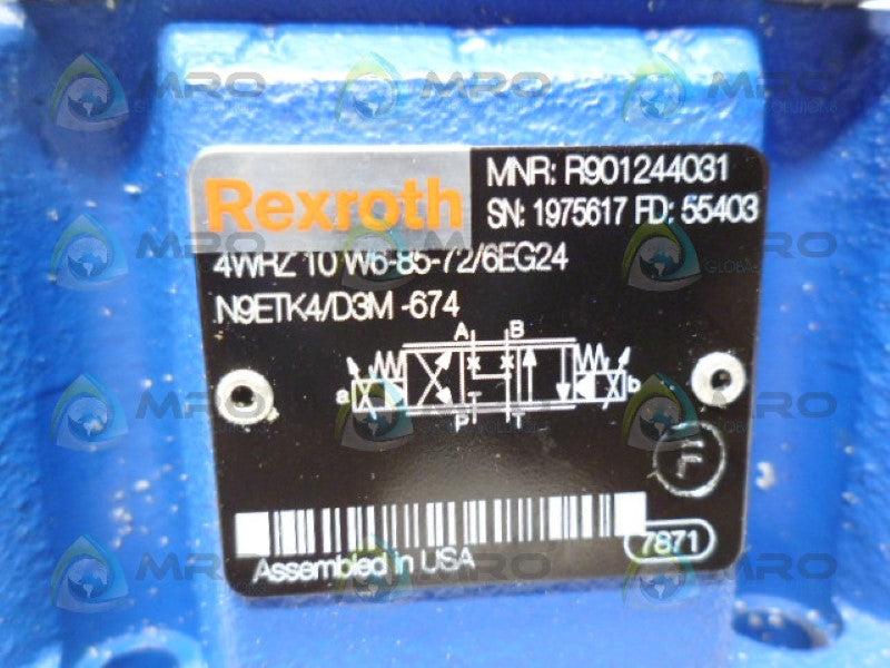 REXROTH R901244031 3DREP6C-21/25EG24N9K4/M-674 DIRECTIONAL VALVE *NEW NO BOX*