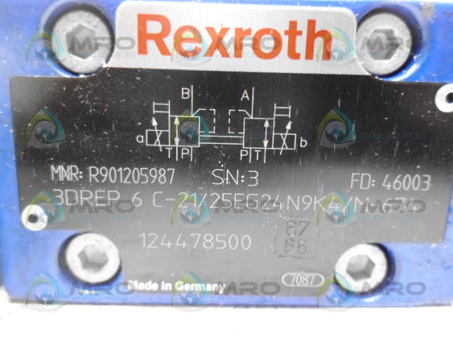 REXROTH R901244031 3DREP6C-21/25EG24N9K4/M-674 DIRECTIONAL VALVE *NEW NO BOX*