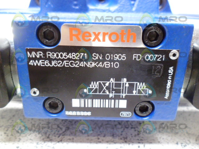 REXROTH R901205987 4WE6J62/EG24N9K4/B10 DIRECTIONAL VALVE *NEW NO BOX*