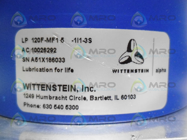 WITTENSTEIN LP120F-MF1-5-1I1-3S GEAR HEAD *NEW NO BOX*