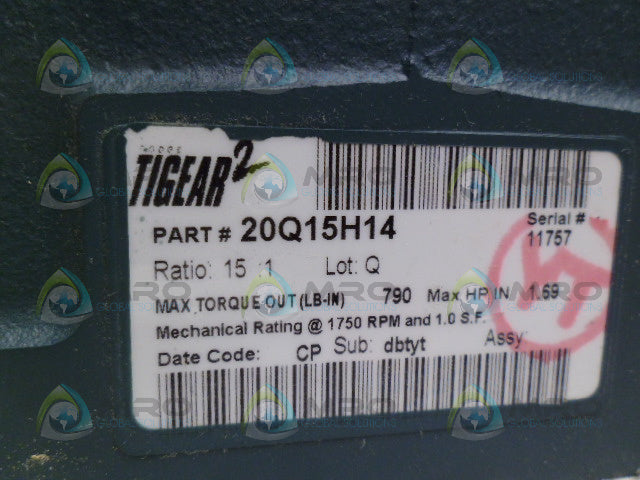 DODGE 20Q15H14 TIGEAR 2 REDUCER *NEW IN BOX*