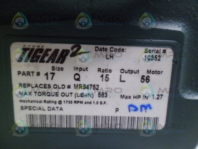 DODGE 17Q15L56 TIGEAR 2 REDUCER *NEW IN BOX*