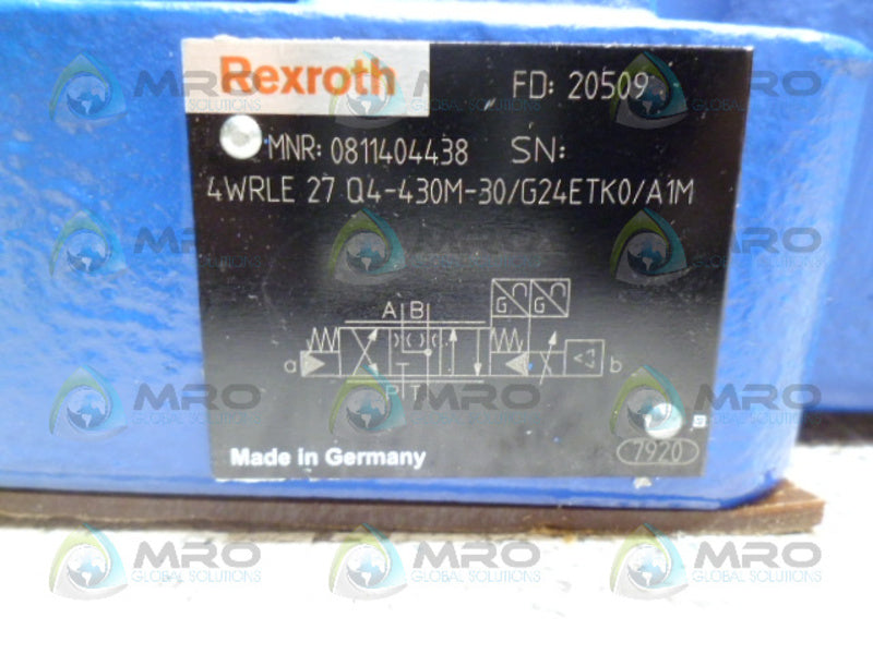 REXROTH 0811404438 4WRLE27Q4-430M-30/G24ETK0/A1M * NEW NO BOX *