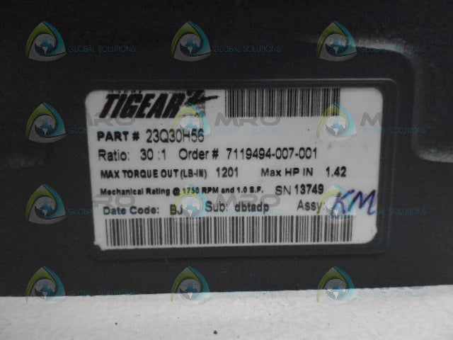 DODGE TIGEAR 2 23Q30H56 GEAR REDUCER 1.42 HP 1750 RPM *NEW IN BOX*