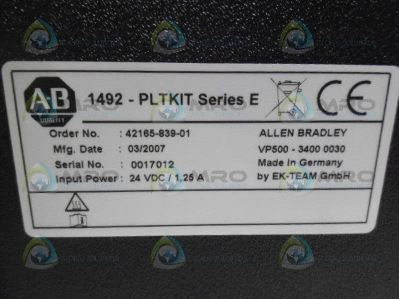 ALLEN BRADLEY 1492-PLTKIT SER. E X-Y PLOTTER *USED*