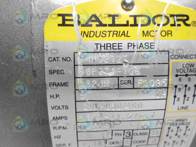BALDOR JMM3212T INDUSTRIAL MOTOR 5 HP 3450 RPM *NEW NO BOX*