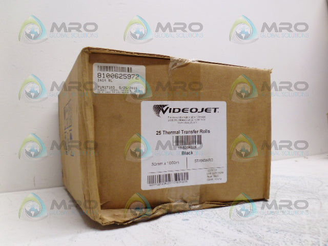 VIDEOJET 15-S30KQ25 THERMAL TRANSFER ROLLS (PKG OF 25) *FACTORY SEALED*