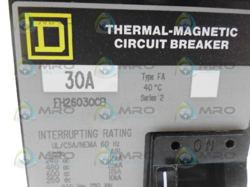 SQUARE D FH26030CB CIRCUIT BREAKER 30A (GREY) *NEW IN BOX*