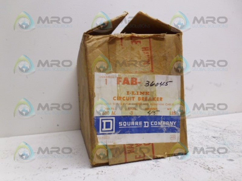 SQUARE D FAB36045 CIRCUIT BREAKER 45A *NEW IN BOX*