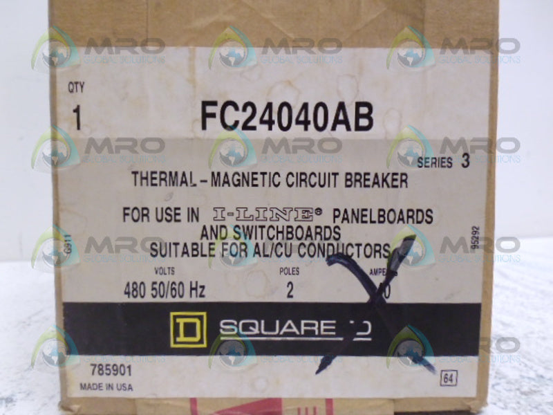 SQUARE D FC24040AB CIRCUIT BREAKER 40A *FACTORY SEALED*