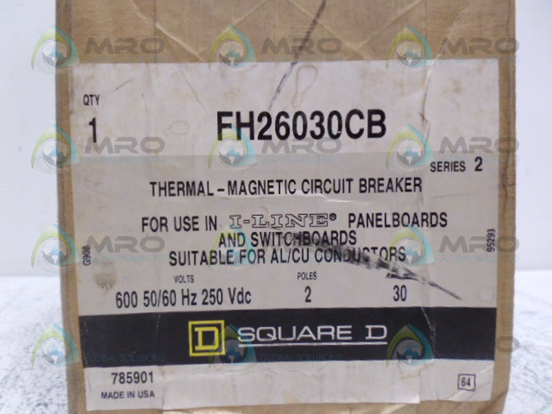 SQUARE D FH26030CB CIRCUIT BREAKER 30A *FACTORY SEALED*