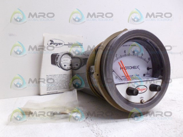 DWYER SERIES 3000 PHOTOHELIC A3010 PGAUGE 0-10" WC (AS PICTURED) *NEW IN BOX*