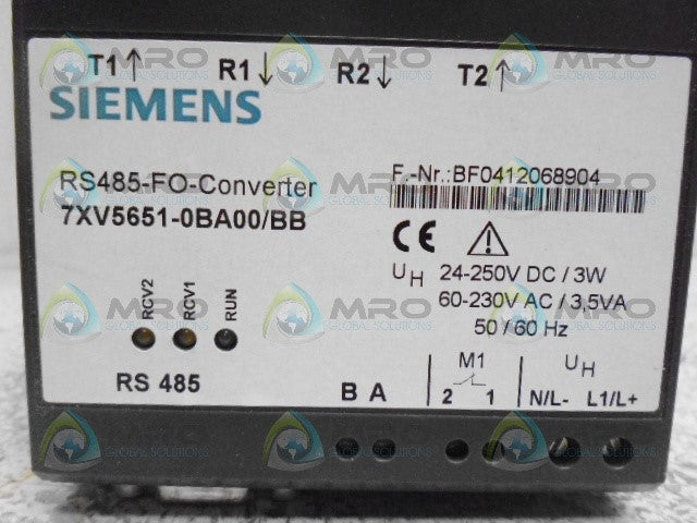 SIEMENS 7XV5651-0BA00 SERIAL TO FIBER OPTIC CONVERTER *NEW IN BOX*