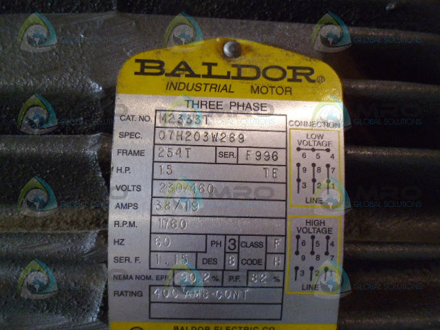 BALDOR M2333T INDUSTRIAL MOTOR 15 HP 1760 RPM *NEW NO BOX*