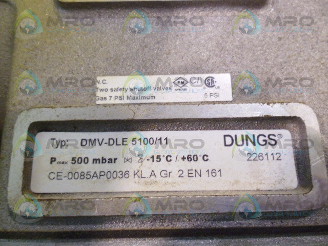 DUNGS 226112 DMV-DLE5100/11 SAFETY SHUT OFF VALVE *NEW IN BOX*