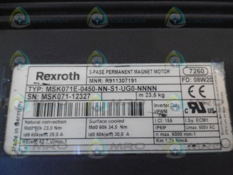 REXROTH MSK071E-0450-NN-S1-UG0-NNNN SERVO MOTOR *NEW NO BOX*